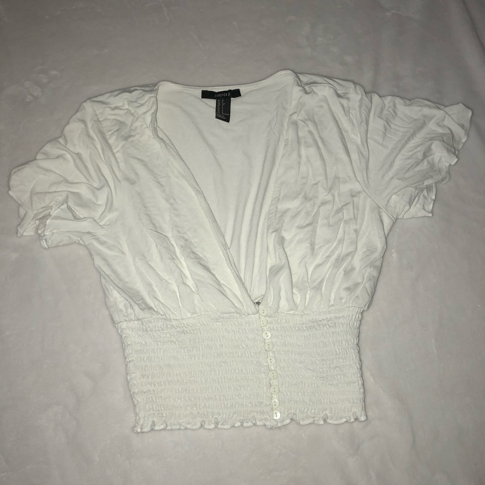 Forever 21 cropped white shirt